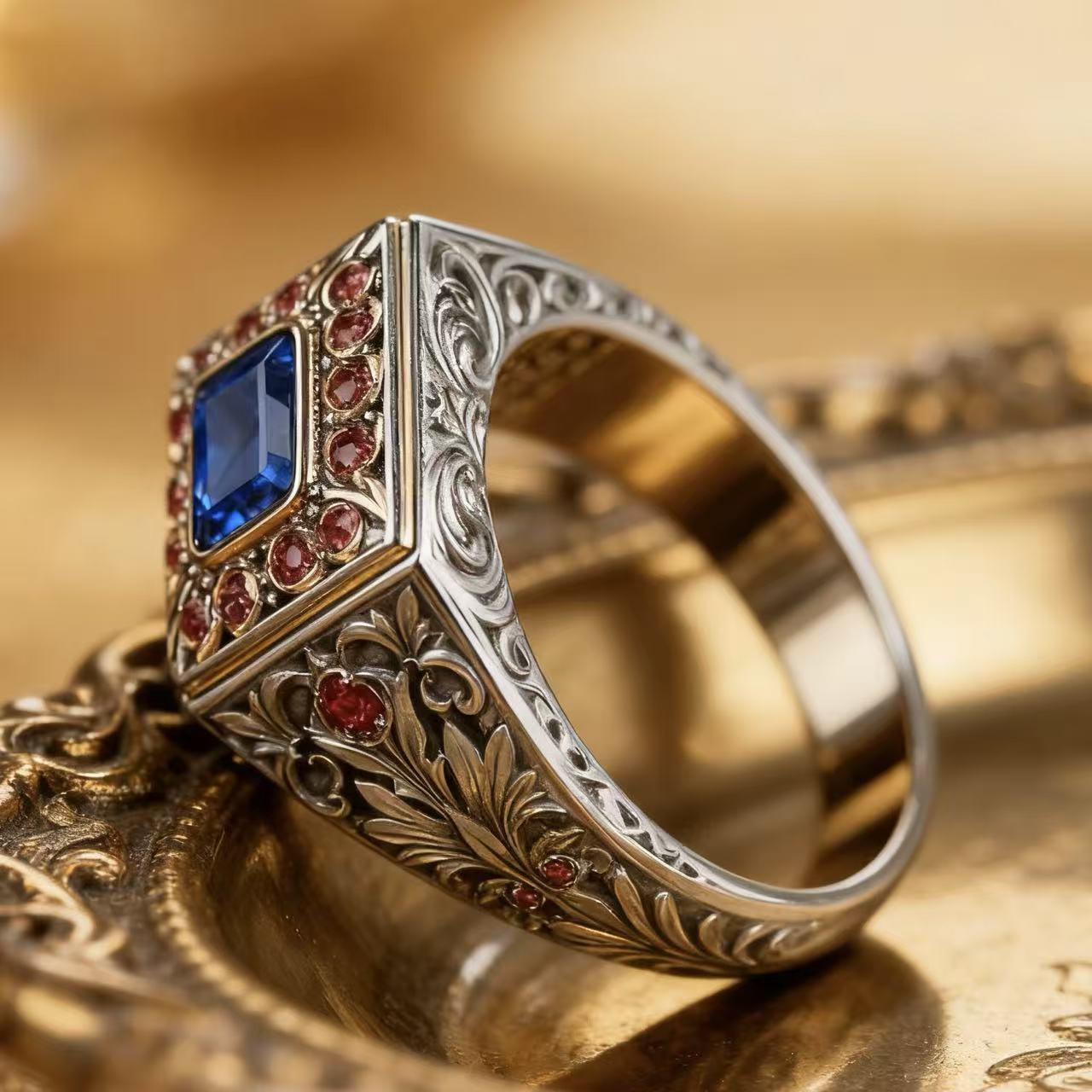 Two Tone Retro Luxury Ring