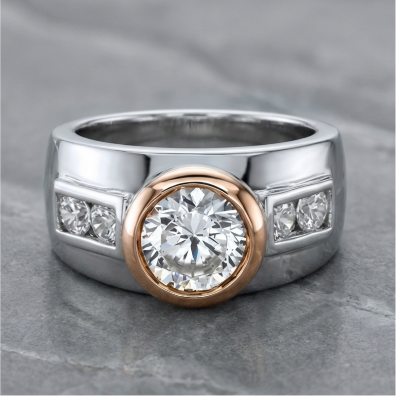 Simple Two Tone Diamond Ring