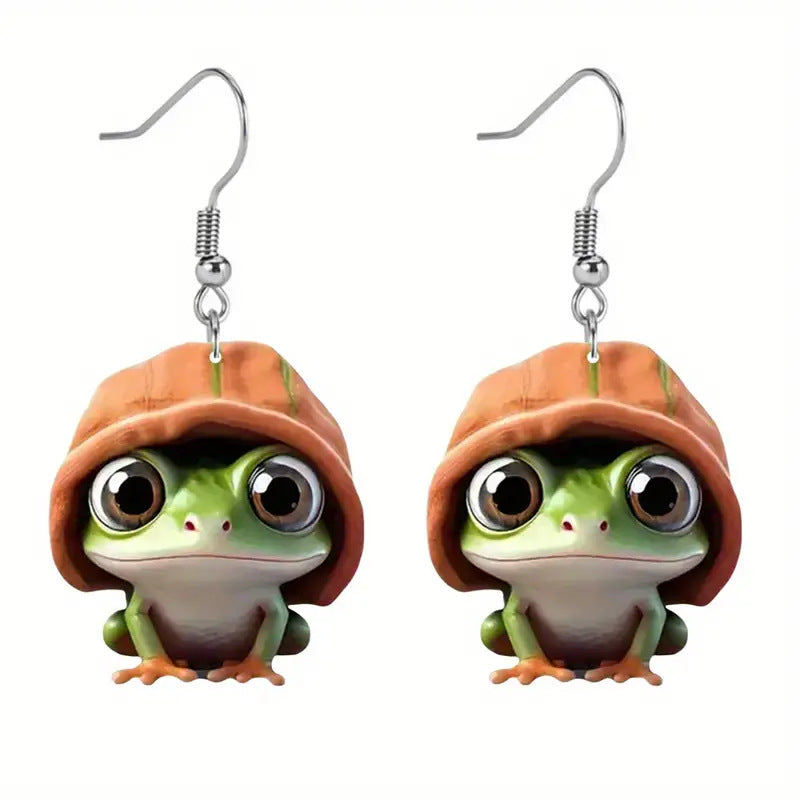 Christmas Frog Earrings