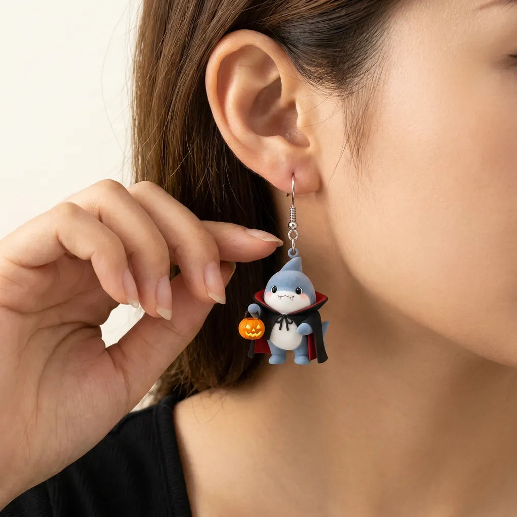 Vampire Shark Halloween Earrings