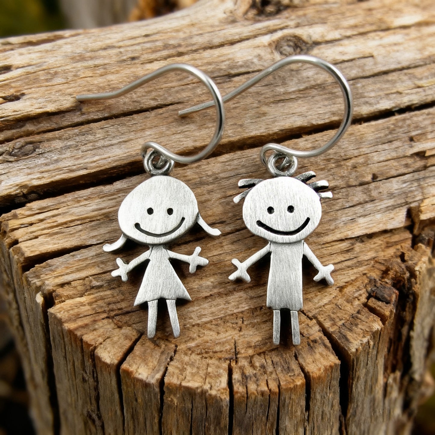 Vintage Happy Boy & Girl Earrings