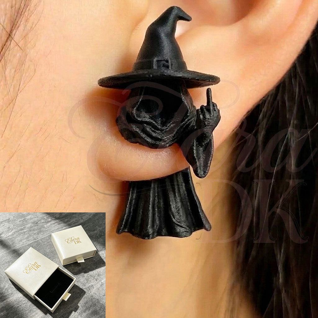 Halloween Witch Middle Finger Earring