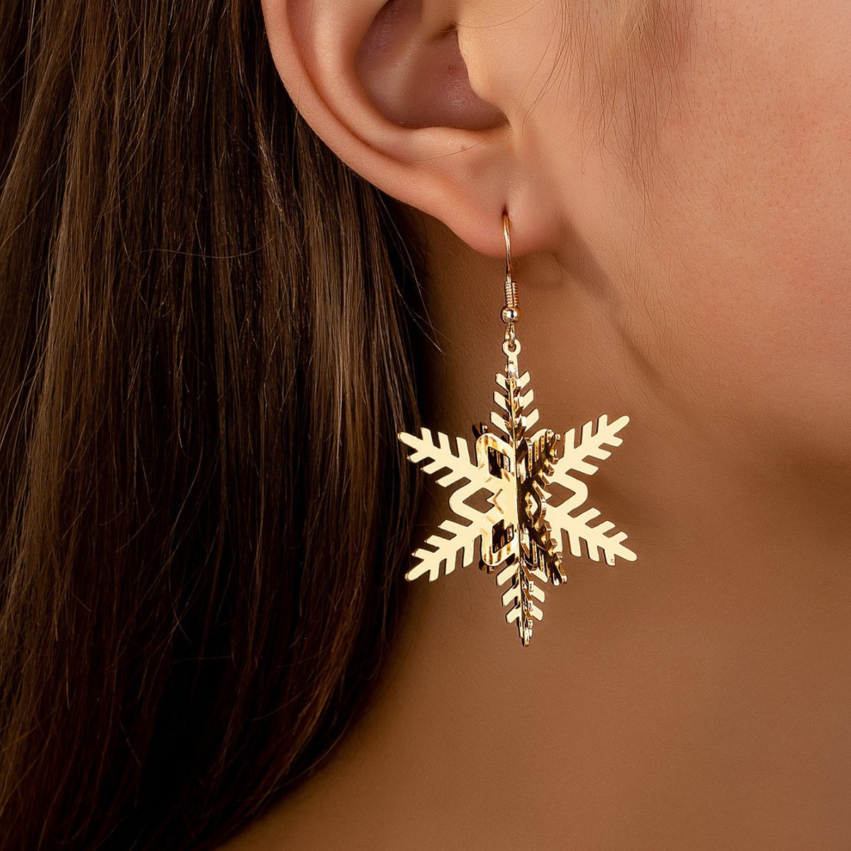 Vintage Hollowed Out Snowflake Earrings