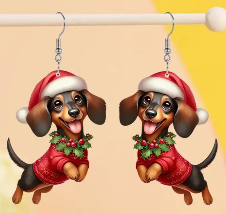 Christmas Dog Earrings