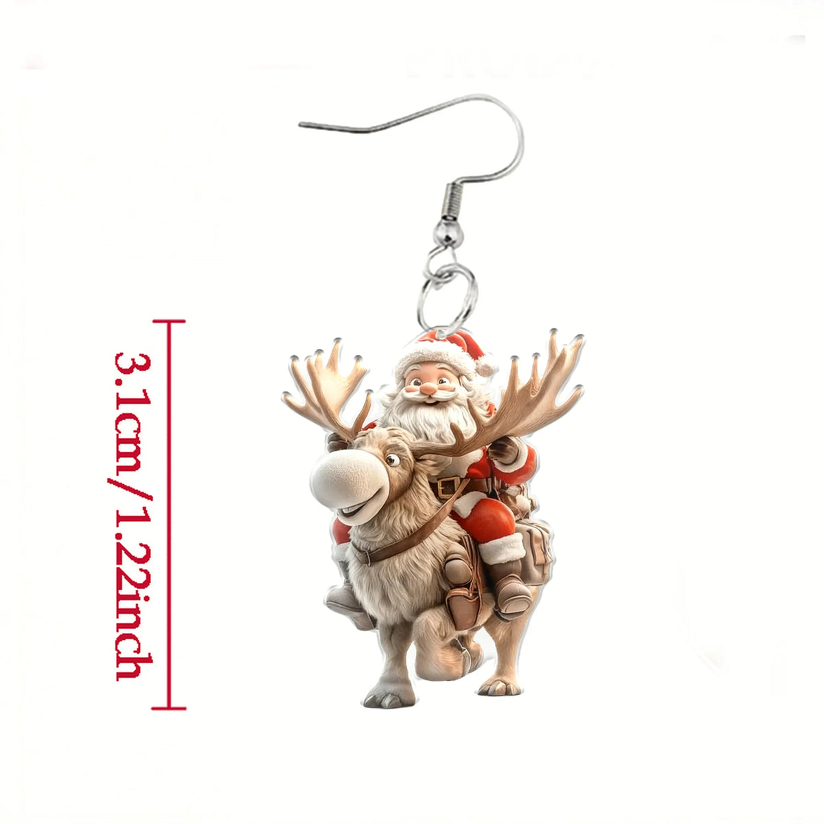 Christmas Santa Claus Deer Earrings