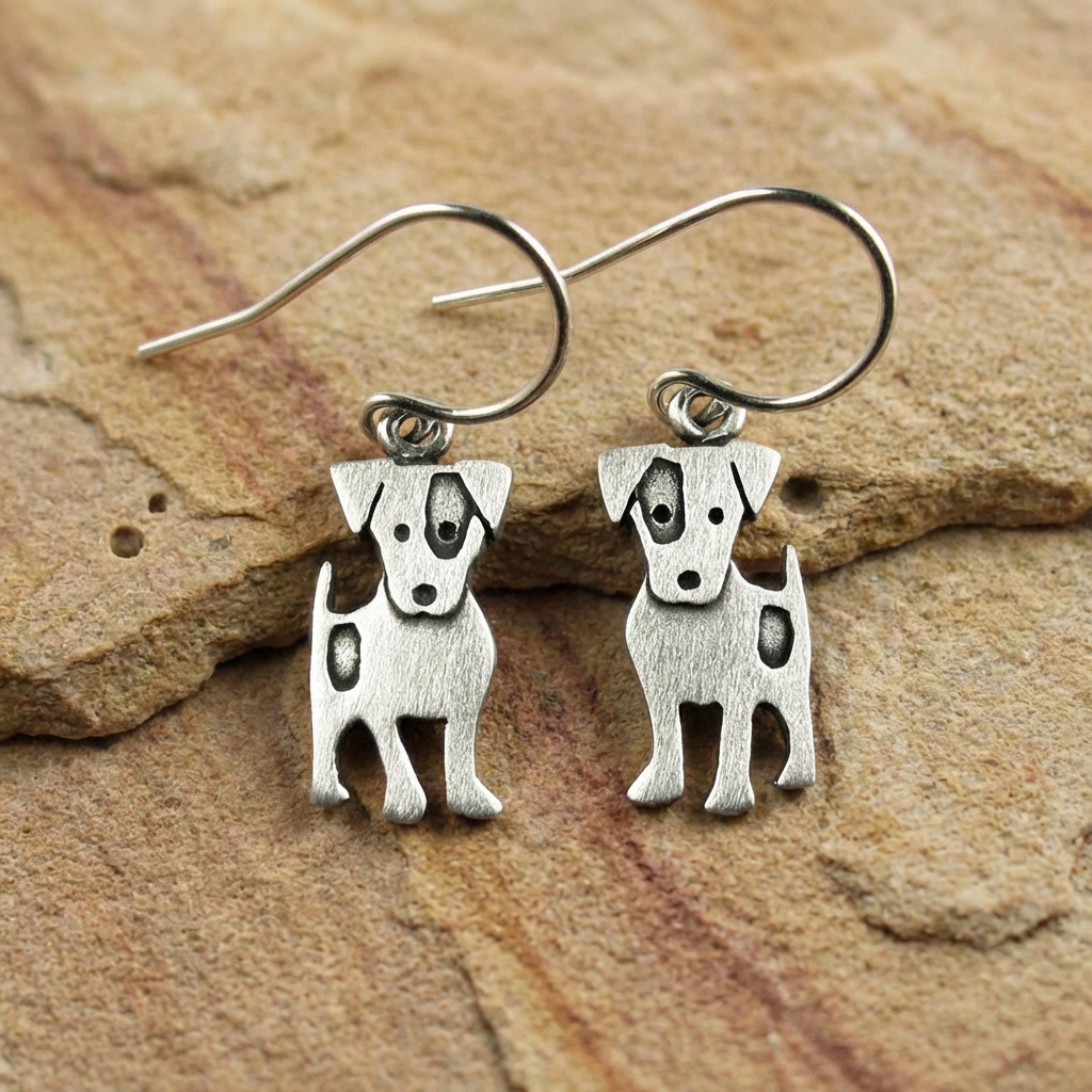 Tiny Jack Russell Terrier Earrings