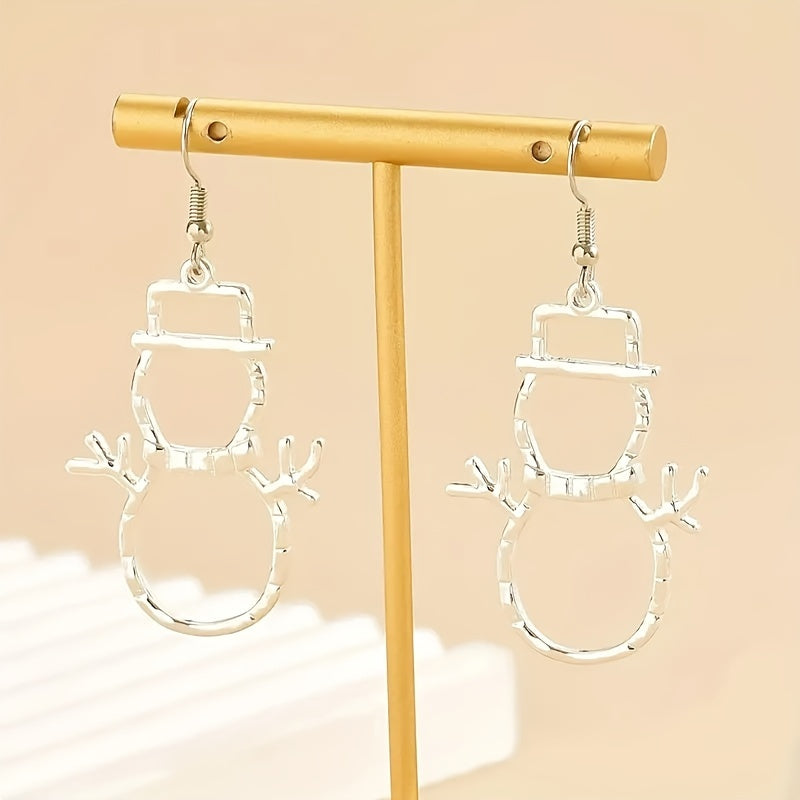 Unique Snowman Pendant Earrings