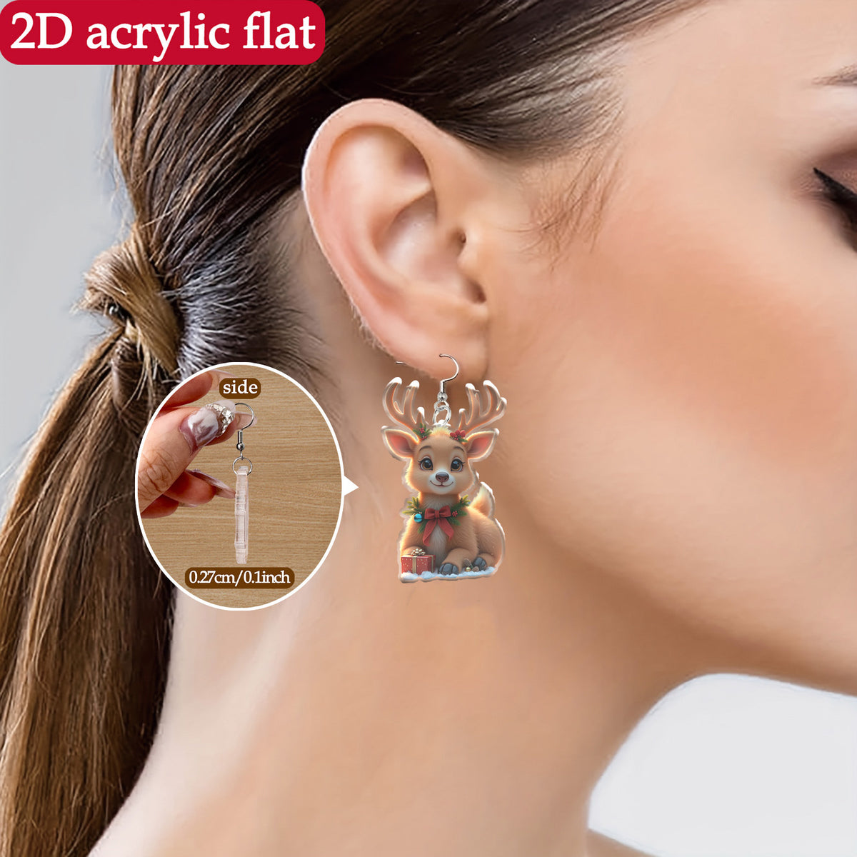 Christmas Deer with Gift Boxes Earrings