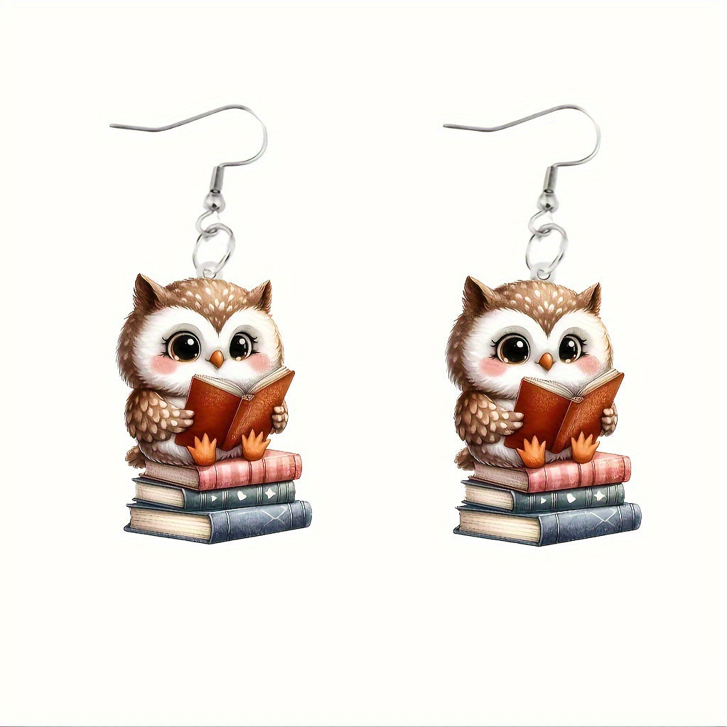 Christmas Owl Reading Earrings