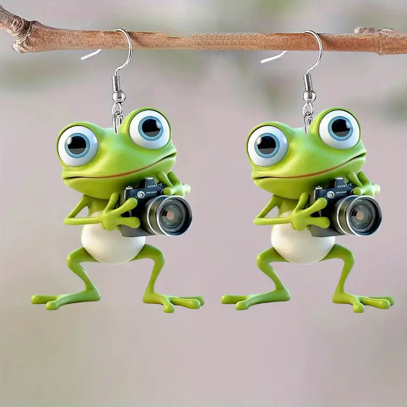 Christmas Frog Earrings