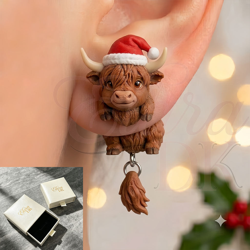 Christmas Limited Edition: 3D Highland Cow Ear Jacket with Santa Hat