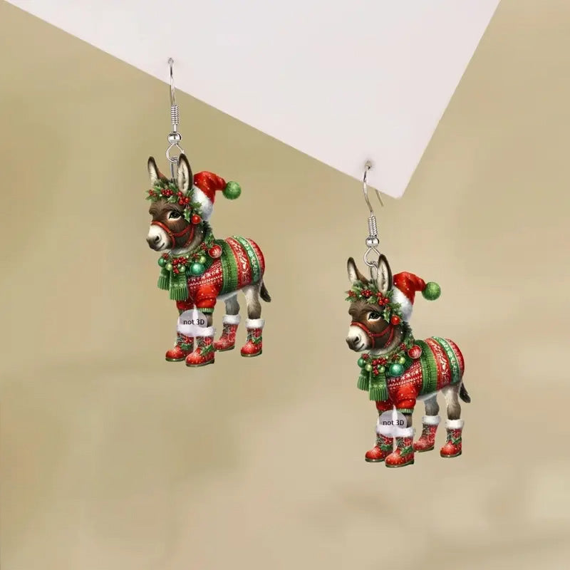 Christmas Knitted Pony Earrings