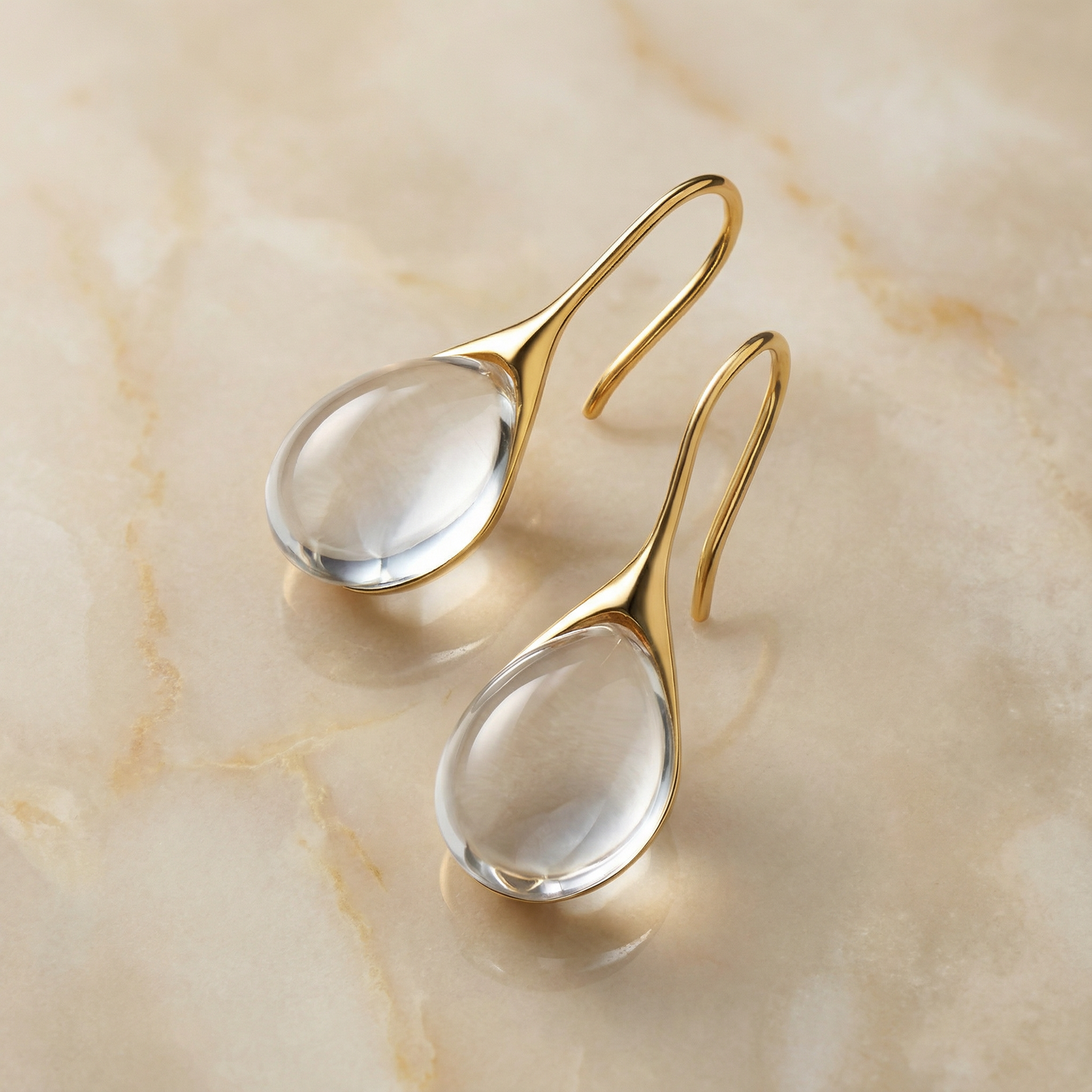 Crystal Drop Earrings in Gold and Silver