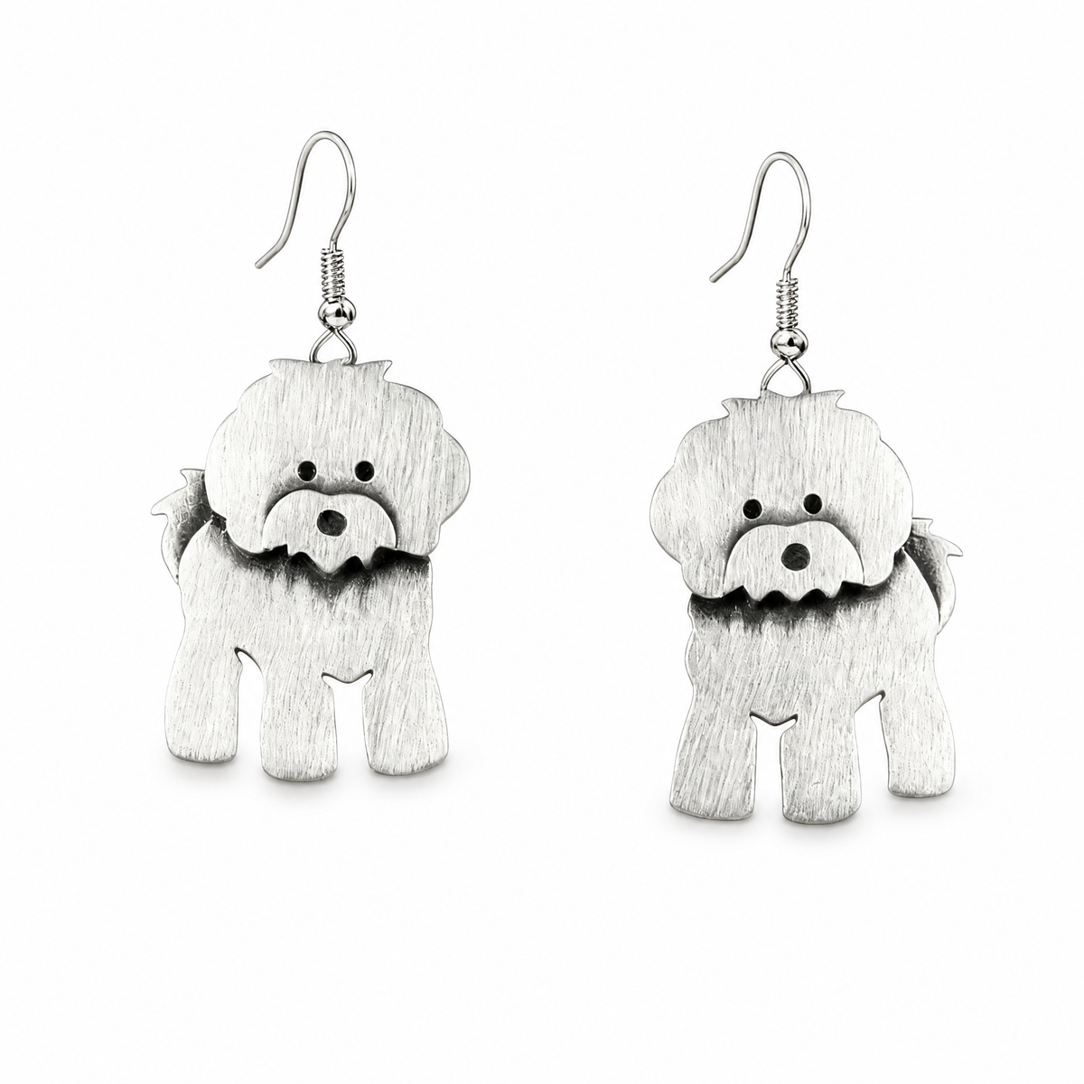 Tiny Bichon Frise Earrings