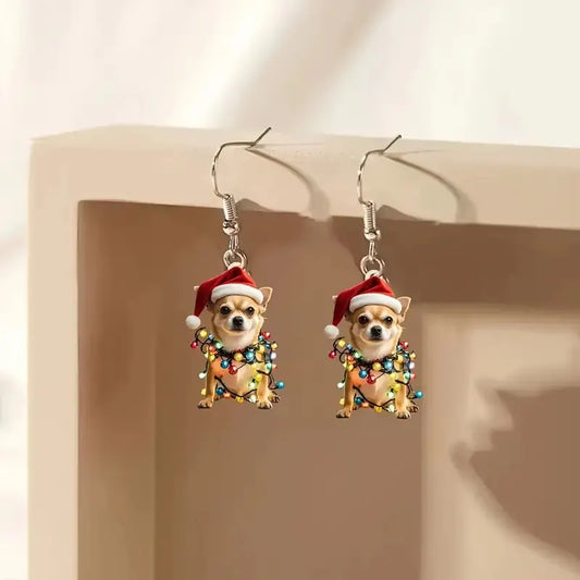 Christmas Dog Earrings