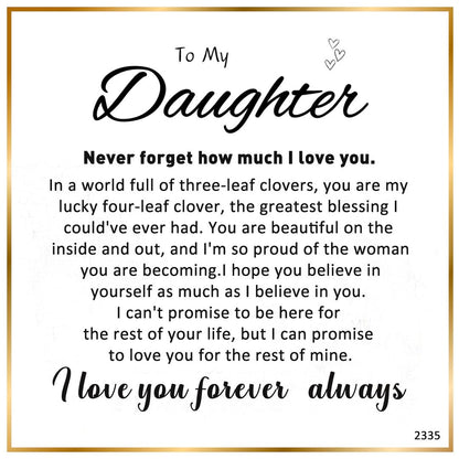 Daughter's 4-Leaf Clover "Lucky Charm" Necklace and Forever Rose Gift Box