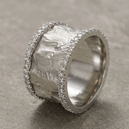 Vintage Silvered Zirconia Ring