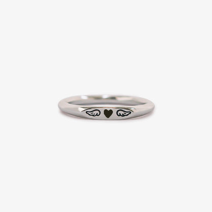 It's OK to Be Not OK Tiny Heart With Wings Ring