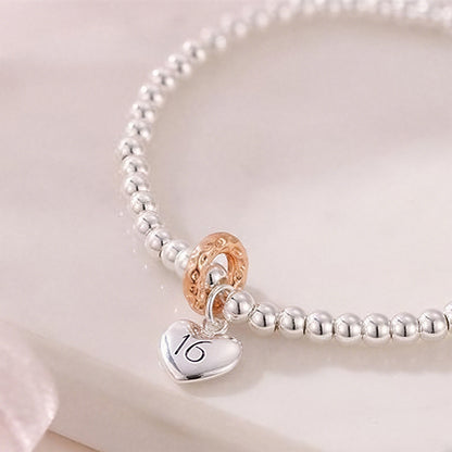 Happy Sweet 16 heart Bead Bracelet