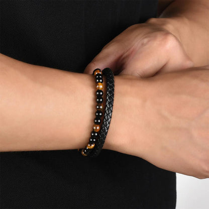 For Son - Happy 16th Birthday Tiger Eye Protection Beaded Custom Bracelet
