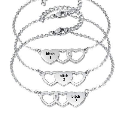 For Friend - You're My Favorite Bitch Heart Set Bracelet