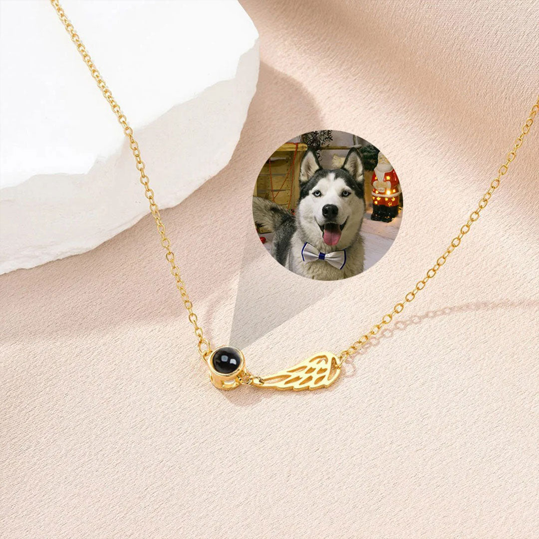 For Memorial - Wings projection photo custom necklace