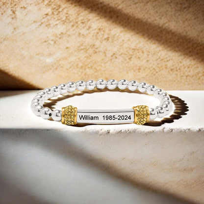 For Memorial -I am a mother to a son with wings Custom Name Bead Bracelet