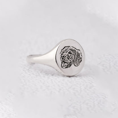 To My Furbaby in Heaven-Personalised Engraved Pet Portrait Ring