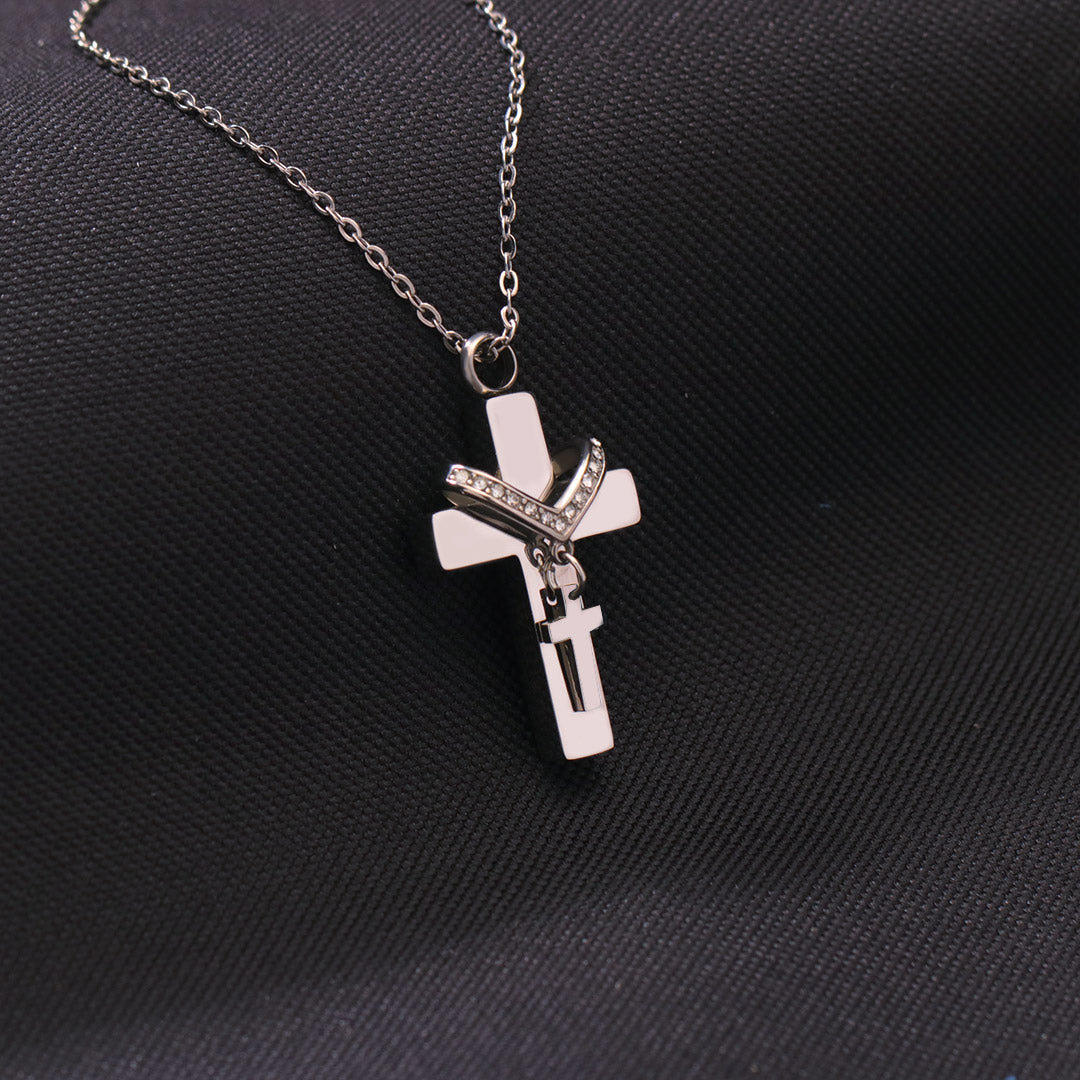 For Memorial - Custom Names Cross Pendant Urn Necklace
