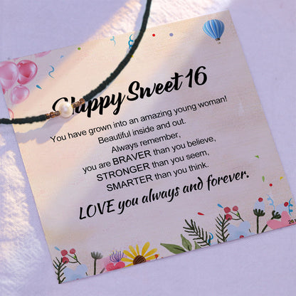 Happy Sweet 16-Love you always and forever freshwater pearl necklace
