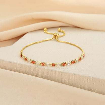 Multiple Sclerosis Awareness Orange Polka Dot Bar Bracelet