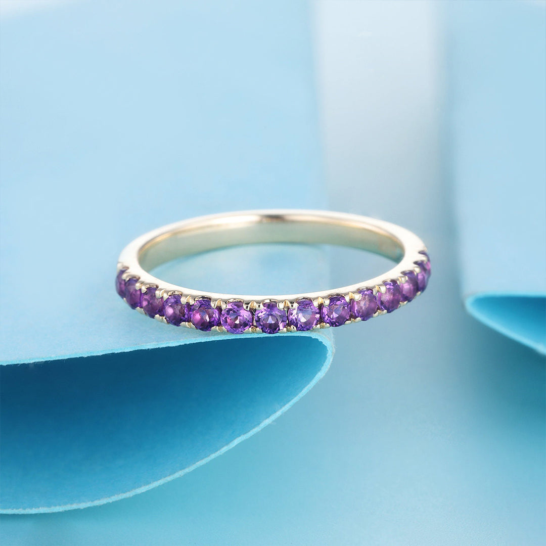 Lupus Awareness Gift Purple Half Eternity Ring