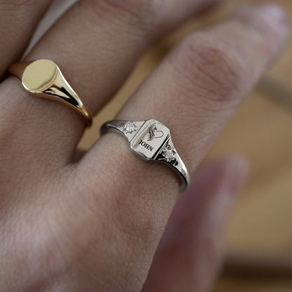 For Memorial -To my son Customized name diamond ring