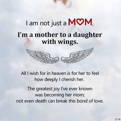 FOR MEMORIAL -I’m a Mother To a Daughter With Wings Custom Name Bead Stretch Bracelet