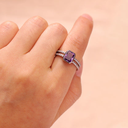 Alzheimer Dementia Awareness Amethyst Ring