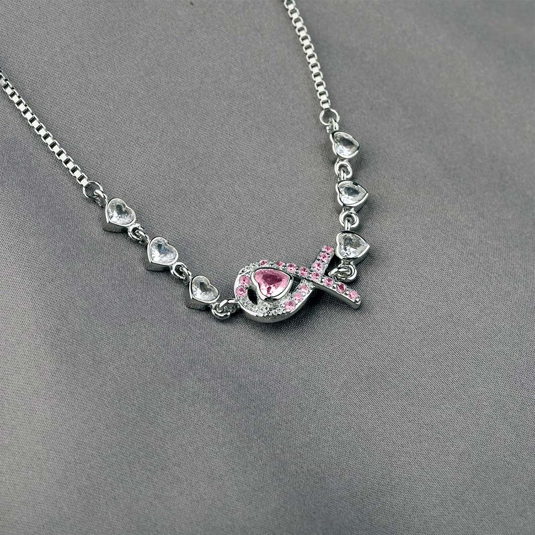 Breast Cancer Awareness-Pink Ribbon Heart Adjustable Bracelet