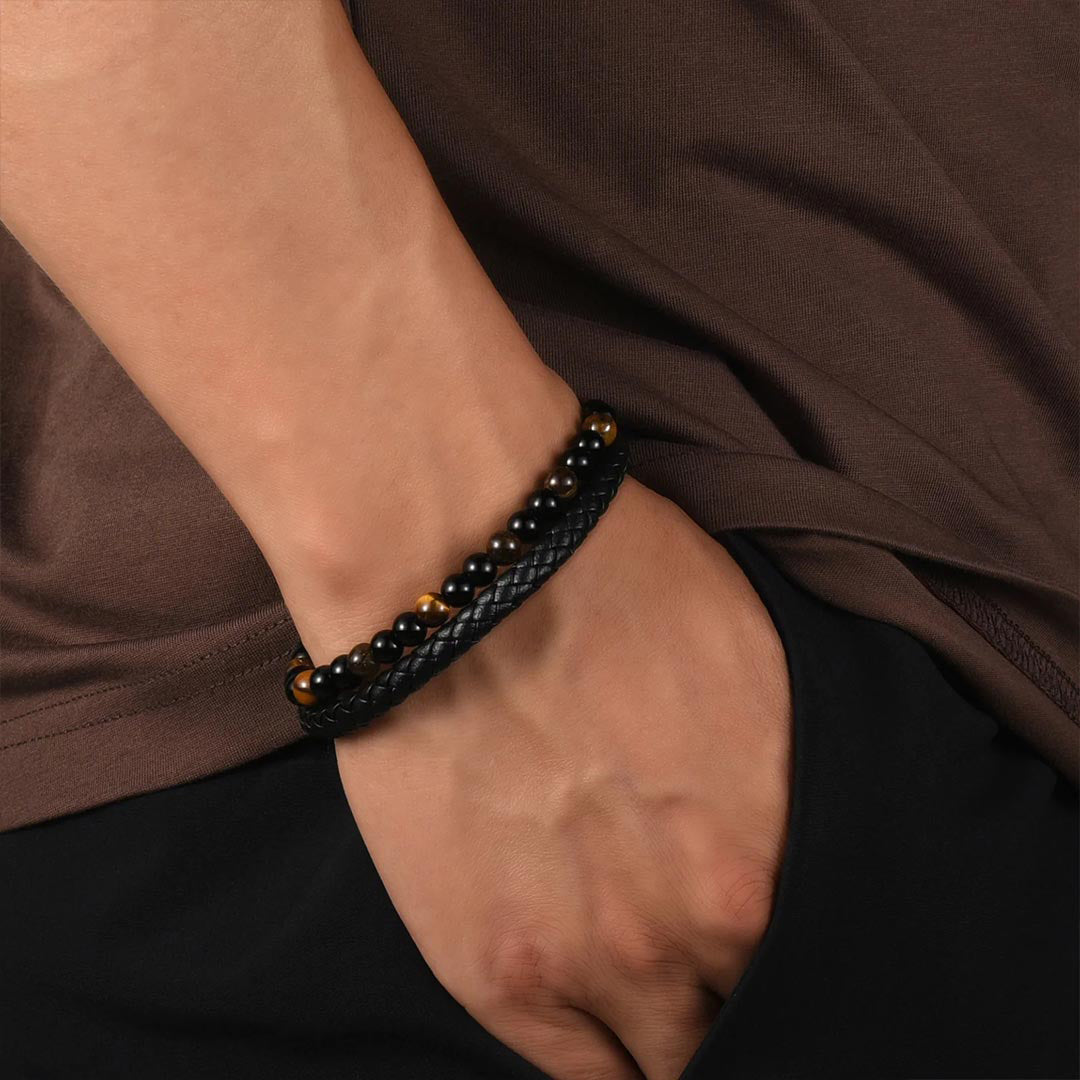 For Son - Happy 16th Birthday Tiger Eye Protection Beaded Custom Bracelet