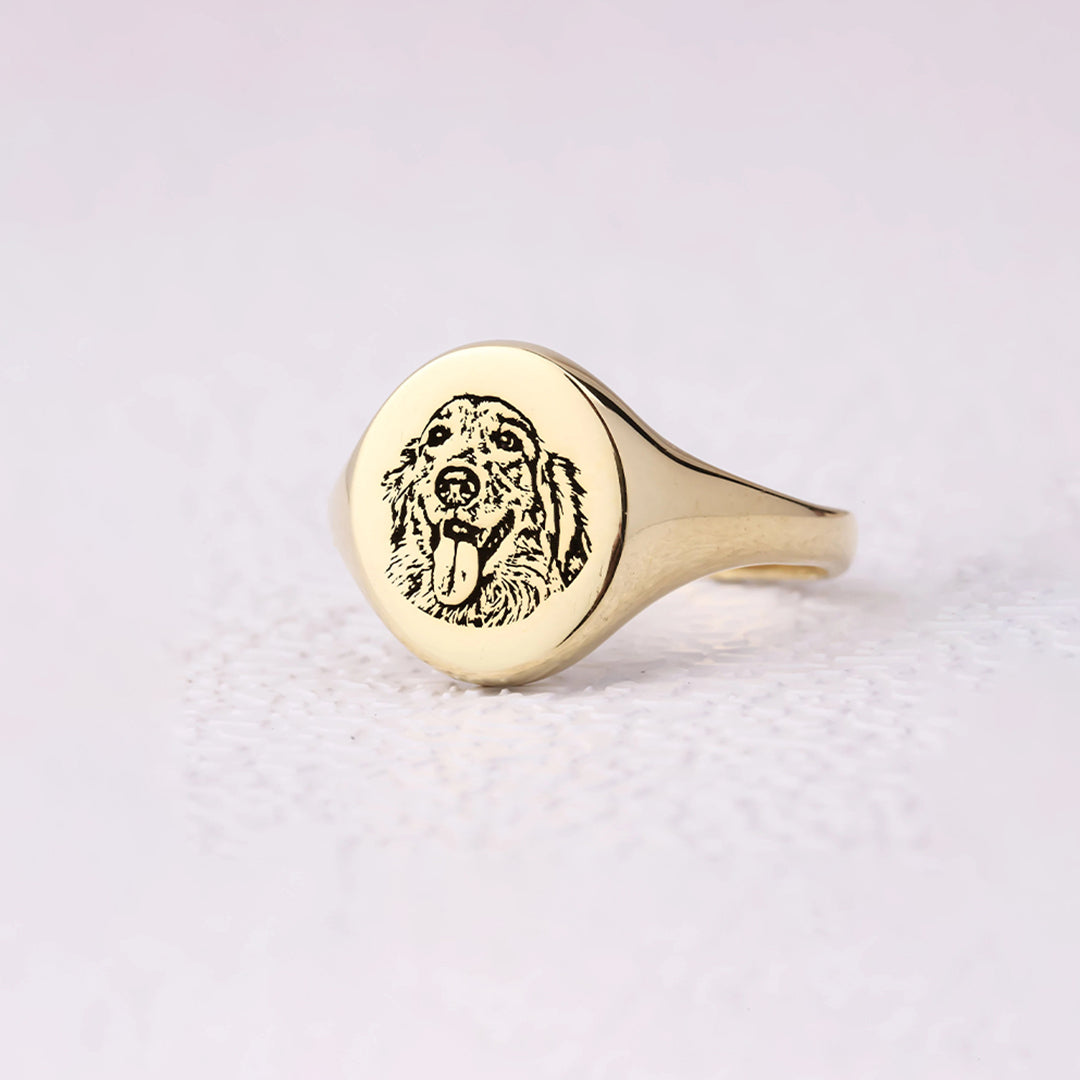 To My Furbaby in Heaven-Personalised Engraved Pet Portrait Ring