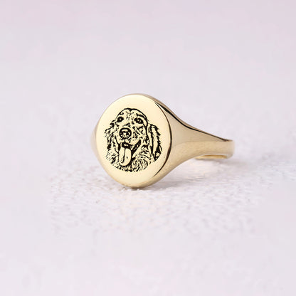 To My Furbaby in Heaven-Personalised Engraved Pet Portrait Ring