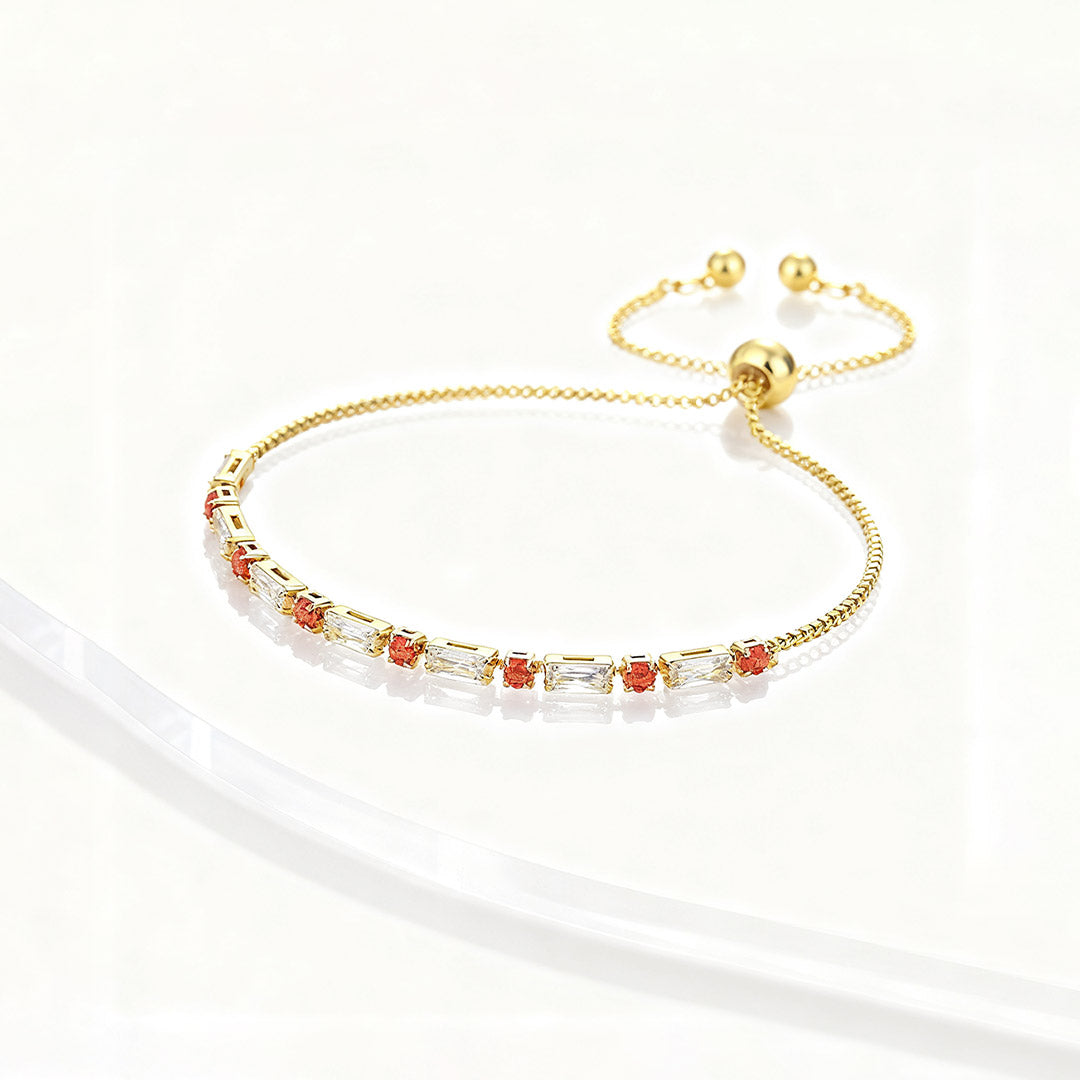 Multiple Sclerosis Awareness Orange Polka Dot Bar Bracelet