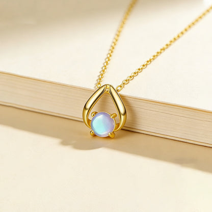 S925 New Beginnings Triangle Moonstone Necklace
