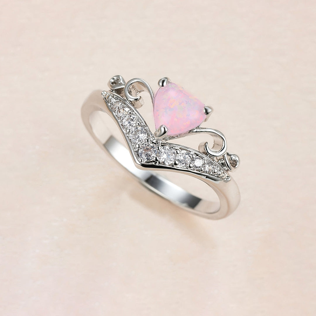 Fuck Breast Cancer - I Am Enough Crown Opal Ring