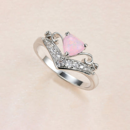 Fuck Breast Cancer - I Am Enough Crown Opal Ring