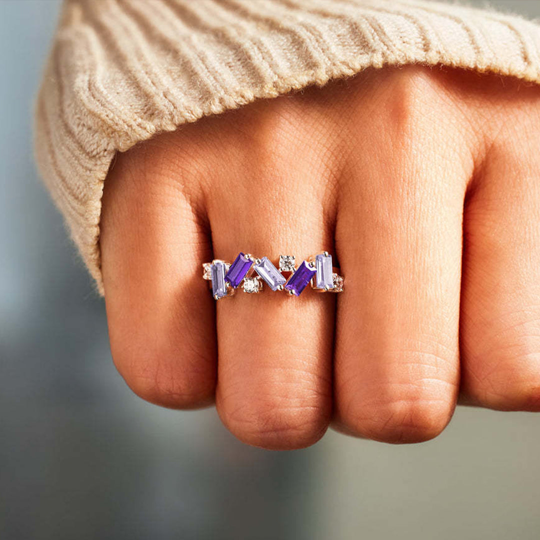 [⚡50% OFF] Alzheimer Dementia Awareness Gift Purple broken Ring