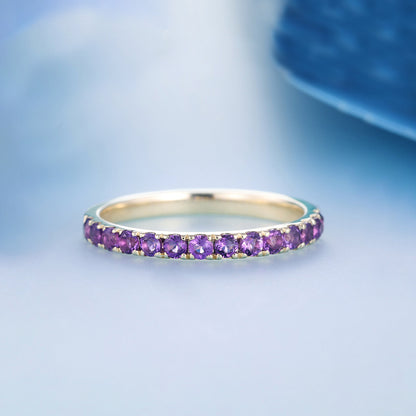 Lupus Awareness Gift Purple Half Eternity Ring