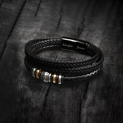 Dog Memorial Gift for Grieving Dog Dad: A leather bracelet to comfort and honor his beloved dog in heaven.