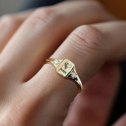 For Memorial -To my son Customized name diamond ring