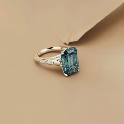 Emerald Cut Diamond Ring for Luck and Prosperity