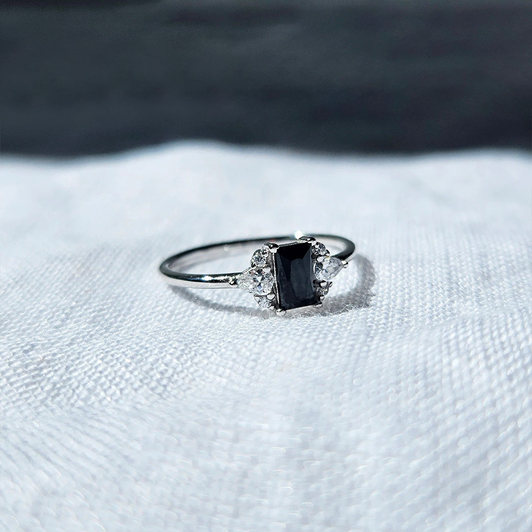 It's ok to not be ok-Black Square Diamond Ring