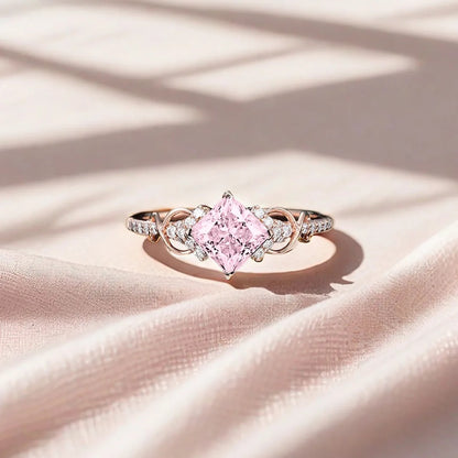 Breast Cancer Awareness-It is ok to not be ok Cut Moissanite Ring